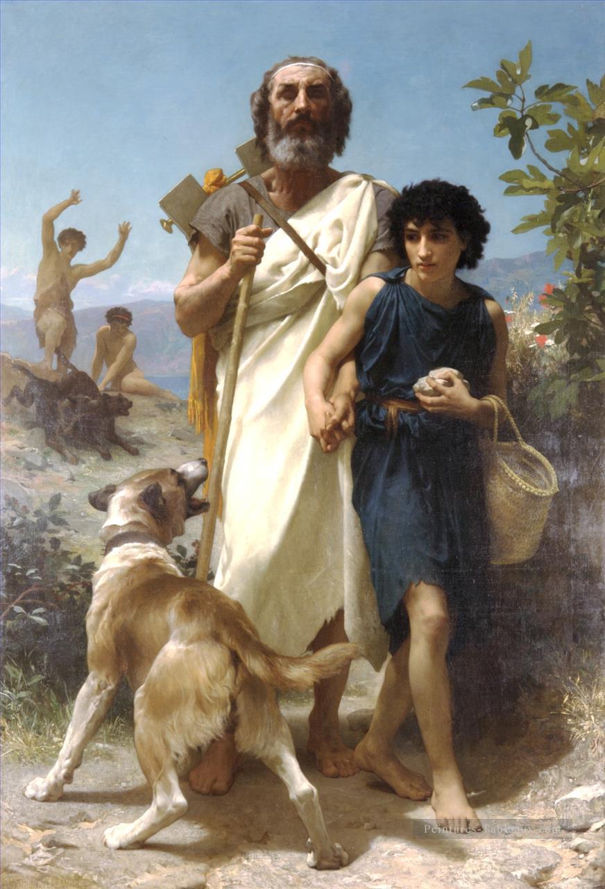 Homère et fils guide réalisme William Adolphe Bouguereau Peintures à l'huile